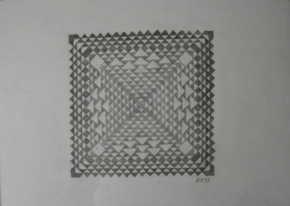 Mandala Bleistift auf Papier 21x30cm 1997
